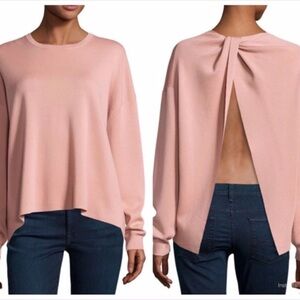 Theory Pink Open Back Sweater